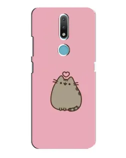 Чехол для Nokia 2.4 с картинкой «Pusheen сердце»