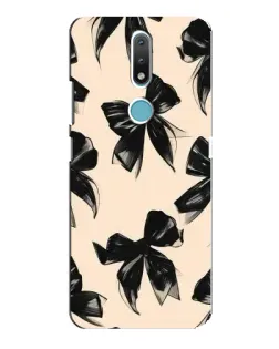 Чохол для Nokia 2.4 з картинкою «Патерн чорні банти»