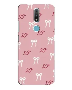 Чохол для Nokia 2.4 з картинкою «Серця та банти»