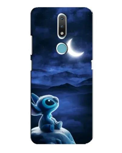 Чехол для Nokia 2.4 с картинкой «Лунная ночь Стича»
