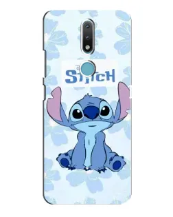 Чехол для Nokia 2.4 с картинкой «Stitch среди цветов»