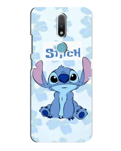Чехол для Nokia 2.4 с картинкой «Stitch среди цветов»
