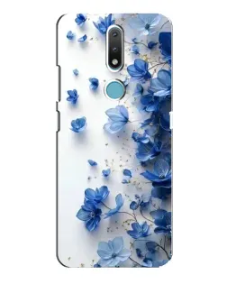 Чехол для Nokia 2.4 с картинкой «Голубой цветочный каскад»