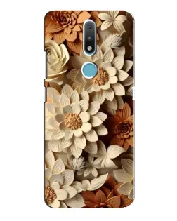 Чехол для Nokia 2.4 с картинкой «Бежевый флористический декор»