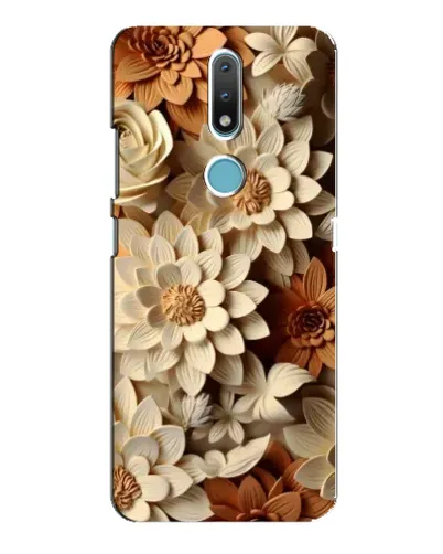 Чехол для Nokia 2.4 с картинкой «Бежевый флористический декор» Чехол для Nokia 2.4 с картинкой «Бежевый флористический декор»