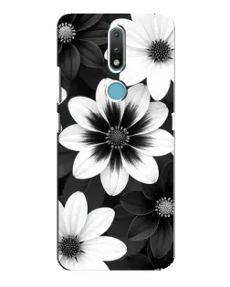 Чехол для Nokia 2.4 с картинкой «Монохромные астры»