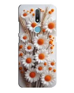 Чехол для Nokia 2.4 с картинкой «Белые сухоцветы»