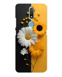 Чехол для Nokia 2.4 с картинкой «Подсолнух и ромашка»
