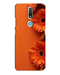 Чехол для Nokia 2.4 с картинкой «Оранжевые герберы»