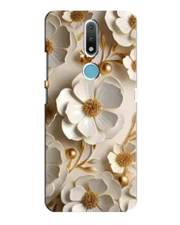 Чехол для Nokia 2.4 с картинкой «Белие бумажние  цвети»