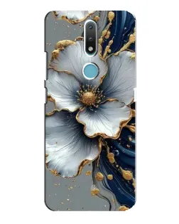 Чохол для Nokia 2.4 з картинкою «Біла квітка та золотий флюїд» Чохол для Nokia 2.4 з картинкою «Біла квітка та золотий флюїд»