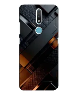 Чохол для Nokia 2.4 з картинкою «Чорні геометричні блоки»