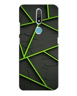Чохол для Nokia 2.4 з картинкою «Зелені геометричні лінії»