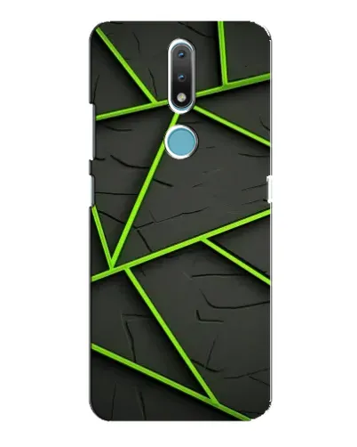 Чохол для Nokia 2.4 з картинкою «Зелені геометричні лінії»