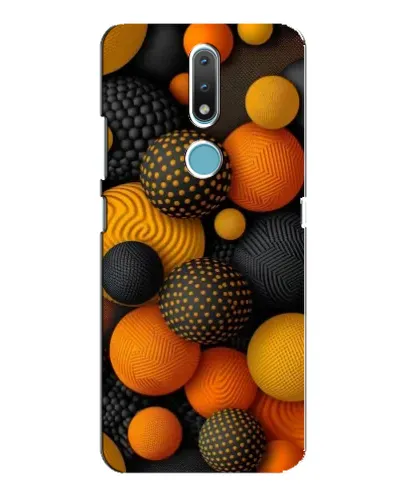 Чохол для Nokia 2.4 з картинкою «Об'ємні помаранчеві сфери»
