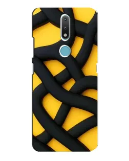 Чохол для Nokia 2.4 з картинкою «Чорне жовте переплетення»