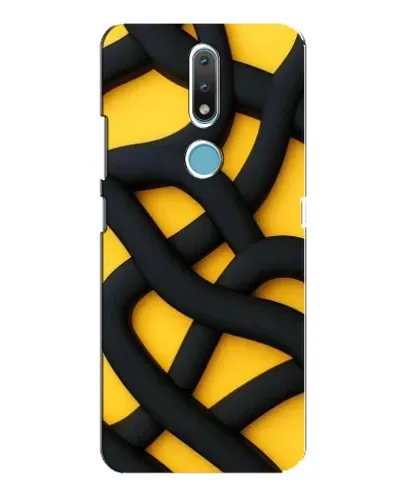 Чохол для Nokia 2.4 з картинкою «Чорне жовте переплетення»