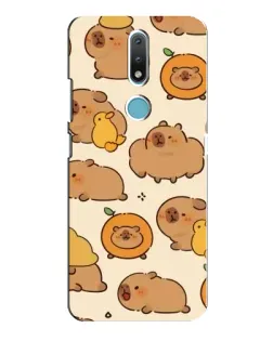Чехол для Nokia 2.4 с картинкой «Капибары с апельсинами»