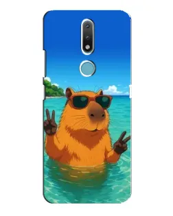 Чехол для Nokia 2.4 с картинкой «Морская капибара»