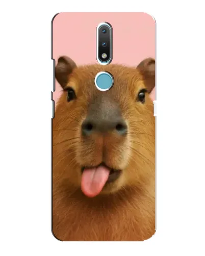 Чехол для Nokia 2.4 с картинкой «Капибара с языком»