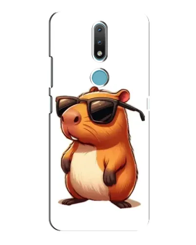 Чехол для Nokia 2.4 с картинкой «Капибара в очках»