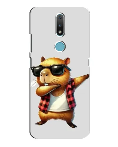 Чехол для Nokia 2.4 с картинкой «Капибара рэпер даб»