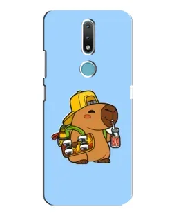 Чехол для Nokia 2.4 с картинкой «Капибара на скейте»