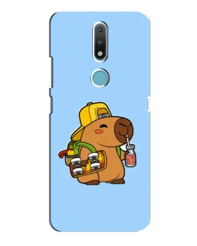 Чехол для Nokia 2.4 с картинкой «Капибара на скейте»