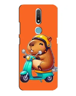 Чехол для Nokia 2.4 с картинкой «Капибара на скутере»