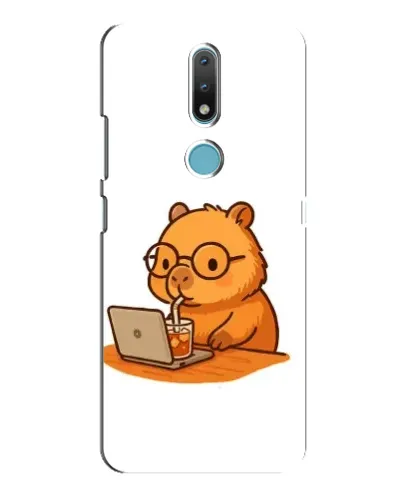 Чехол для Nokia 2.4 с картинкой «Капибара с ноутбуком»