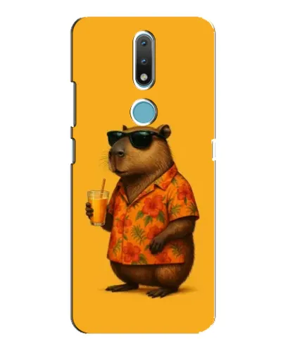 Чехол для Nokia 2.4 с картинкой «Капибара на отдыхе»