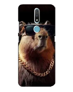 Чехол для Nokia 2.4 с картинкой «Капибара золотая цепь»