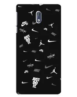Чехол для Nokia 3.1 с картинкой «Nike Black Pattern»