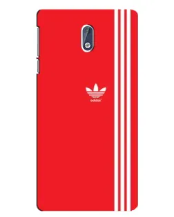 Чехол для Nokia 3.1 с картинкой «Красный минимализм Adidas»