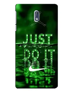 Чехол для Nokia 3.1 с картинкой «Зеленый неоновый Nike»