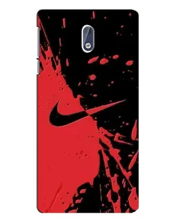Чехол для Nokia 3.1 с картинкой «Красные брызги Nike»