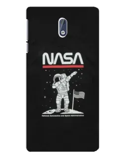 Чехол для Nokia 3.1 с картинкой «NASA — шагаем по Луне»