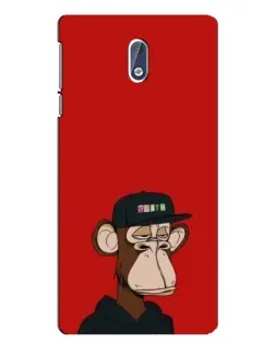 Чехол для Nokia 3.1 с картинкой «Bored Ape — красный фон»
