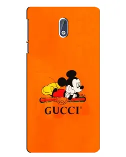 Чехол для Nokia 3.1 с картинкой «Микки Маус Gucci — оранж»