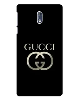 Чехол для Nokia 3.1 с картинкой «Gucci — золото на черном»