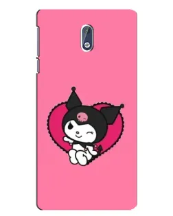 Чехол для Nokia 3.1 с картинкой «Kuromi — любовь в сердце»