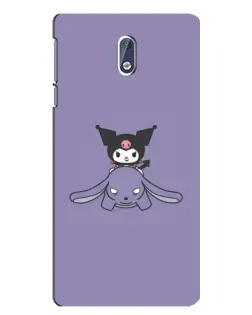 Чехол для Nokia 3.1 с картинкой «Kuromi на лиловом фоне»