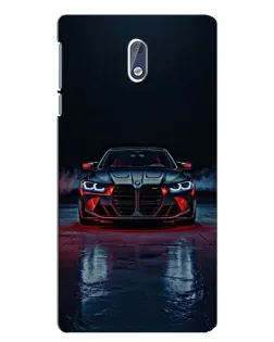 Чехол для Nokia 3.1 с картинкой «BMW на мокрой дороге»