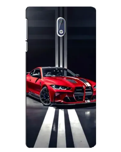 Чехол для Nokia 3.1 с картинкой «Красная BMW на дороге»