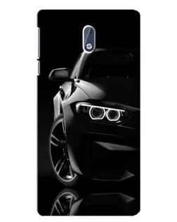Чехол для Nokia 3.1 с картинкой «Черная BMW — профиль»
