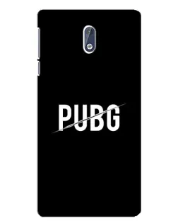 Чехол для Nokia 3.1 с картинкой «PUBG — белый логотип»