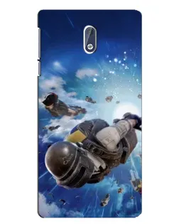 Чехол для Nokia 3.1 с картинкой «Десант PUBG — прыжок»