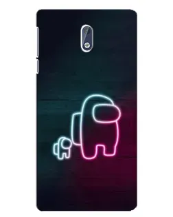 Чехол для Nokia 3.1 с картинкой «Among Us неон-арт»