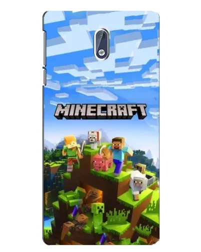 Чехол для Nokia 3.1 с картинкой «Minecraft классический мир»