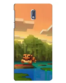 Чехол для Nokia 3.1 с картинкой «Майнкрафт закат солнца»